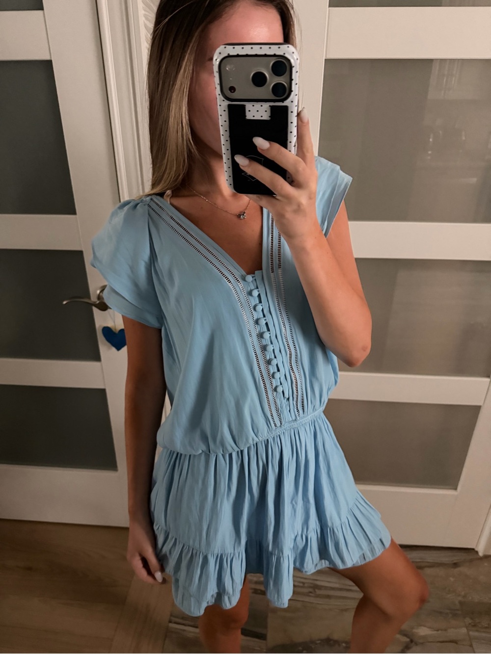 Ramy Brook Powder Blue Tiered Midi Dress